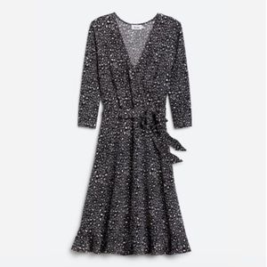 Stitch Fix LEOTALibby Faux Wrap Knit Dress size 
L Dark Grey leopard print